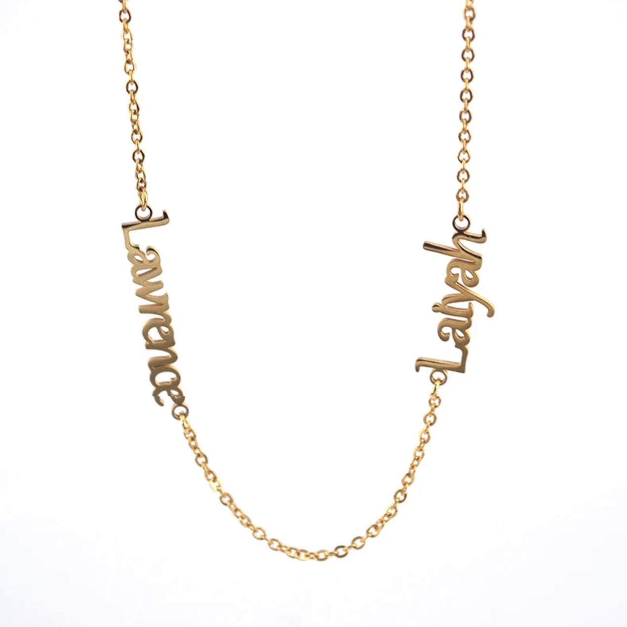 Custom Nameplate Necklace - Two Names