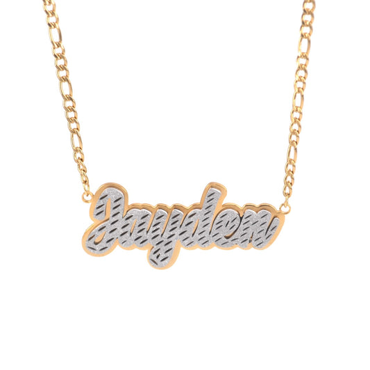 Double Name Plate Necklace