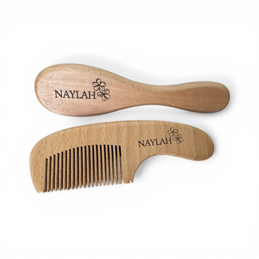 Wooden Brush and Comb