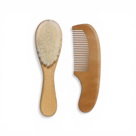 Wooden Brush and Comb
